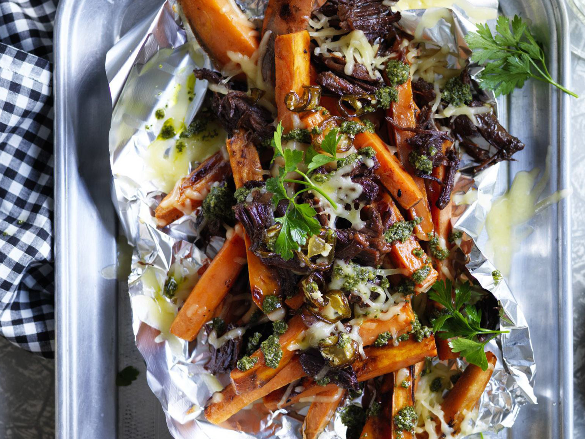 Loaded SWEET POTATO FRIES·