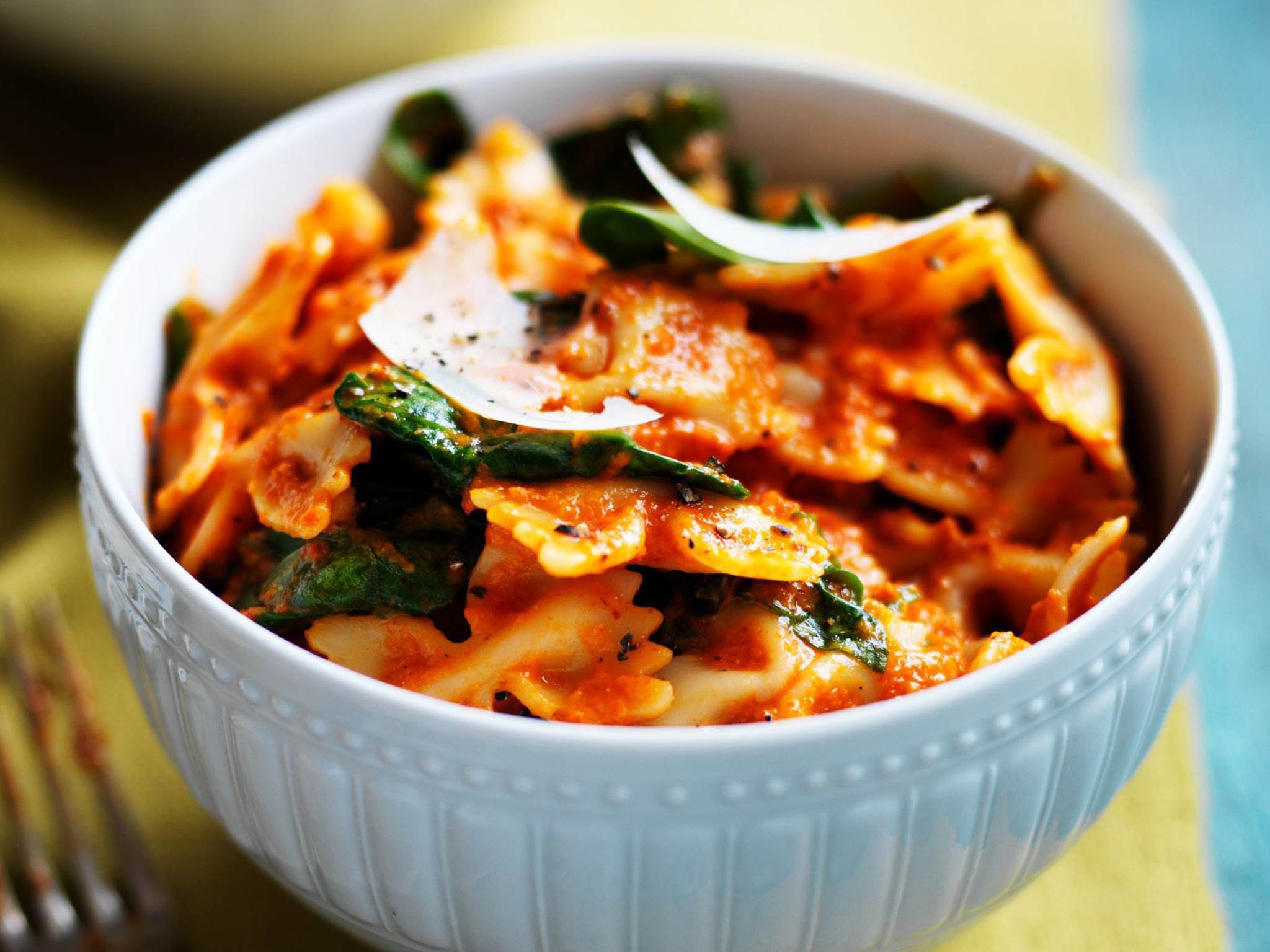 farfalle with roasted capsicum sauce