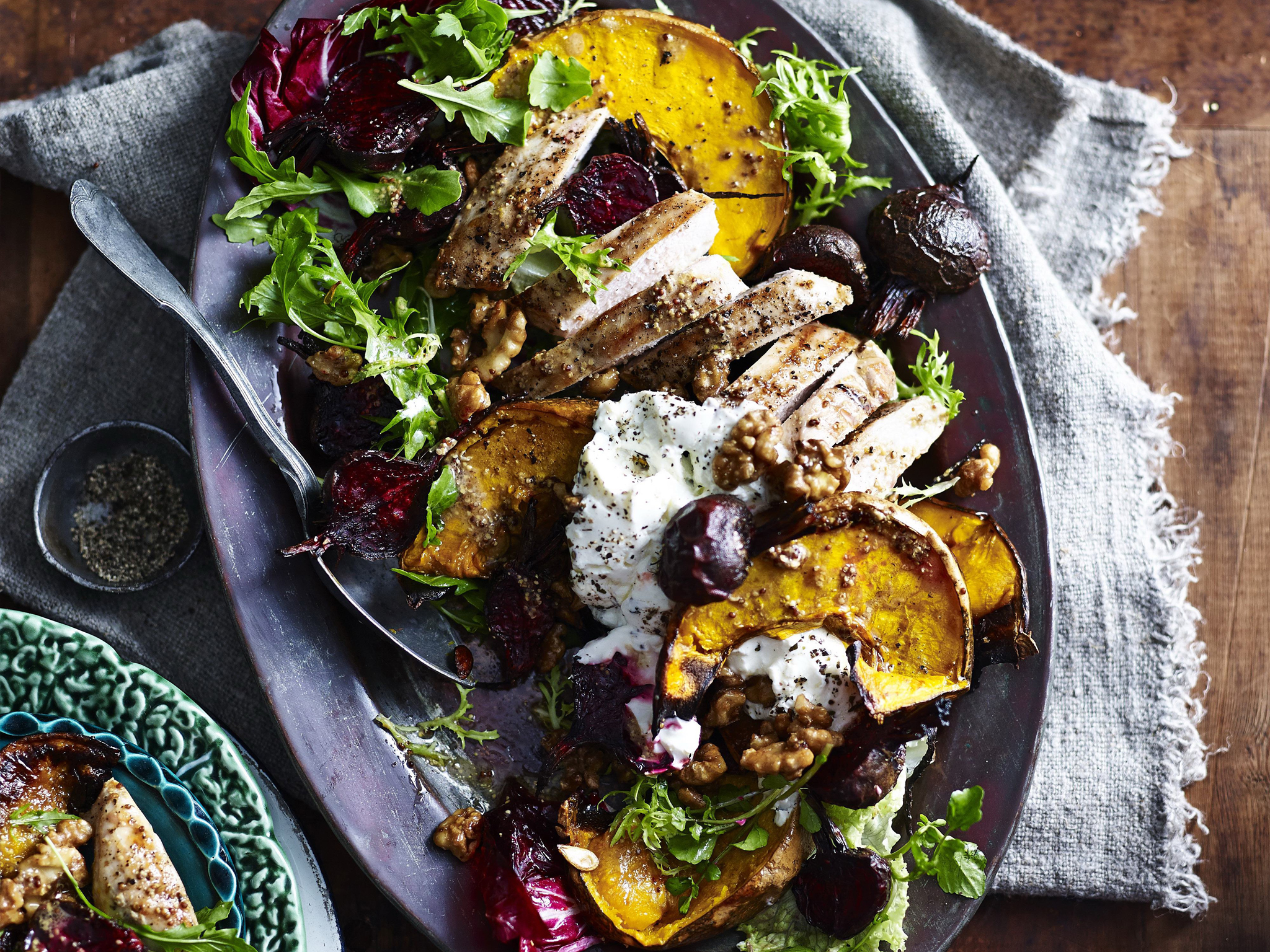 WARM CHICKEN, LABNE & MAPLE WALNUT SALAD