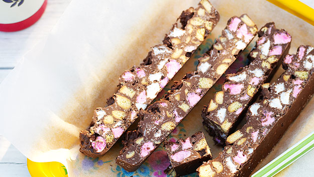 Slices of rocky road slice