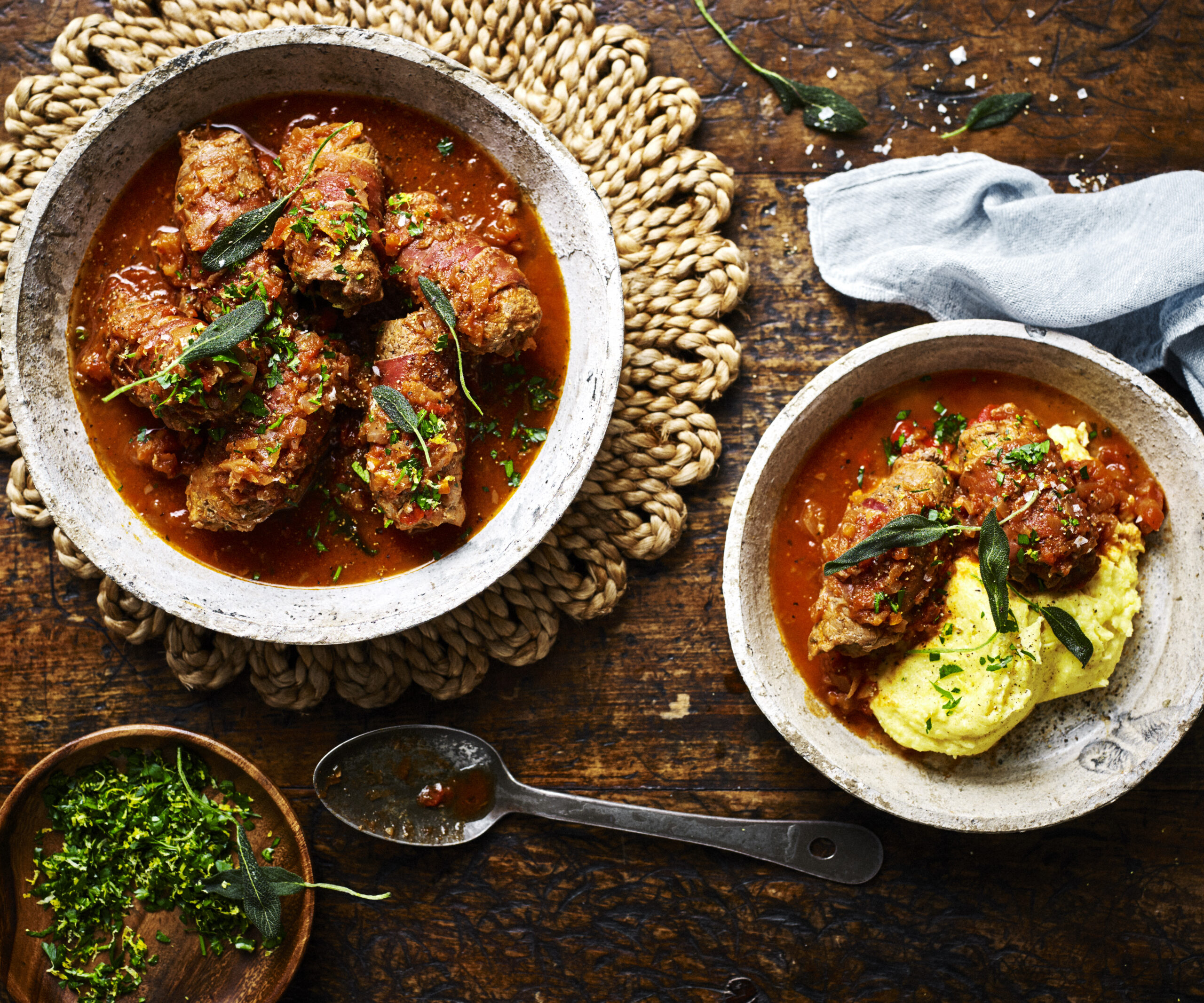 Slow cooker veal rolls (involtini) with prosciutto and sage