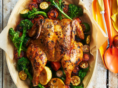 Julie Goodwin's butterflied barbecue Portuguese chicken and vegetables