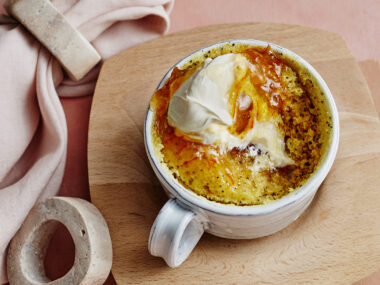 Orange, poppy seed and olive oil mug cake