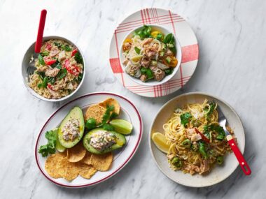 Four dishes featuring tinned tuna