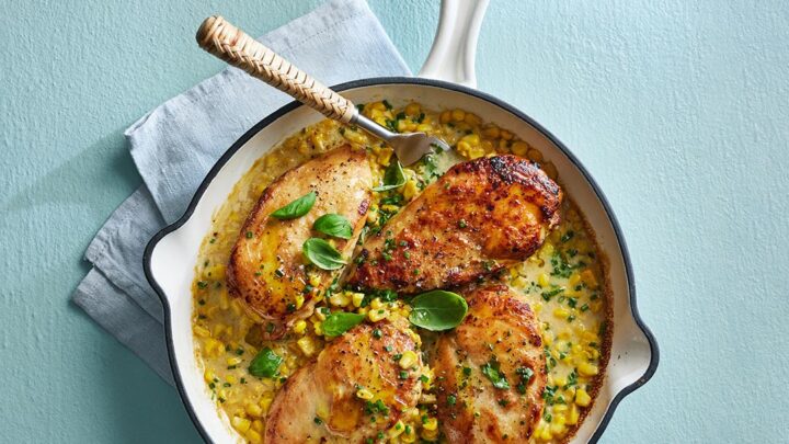 Creamy one pan chicken with corn